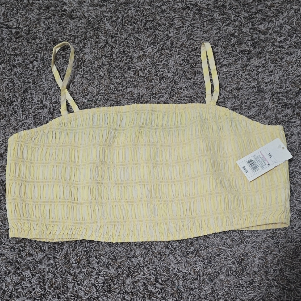 A New Day Yellow Smocked Sleeveless Camisole